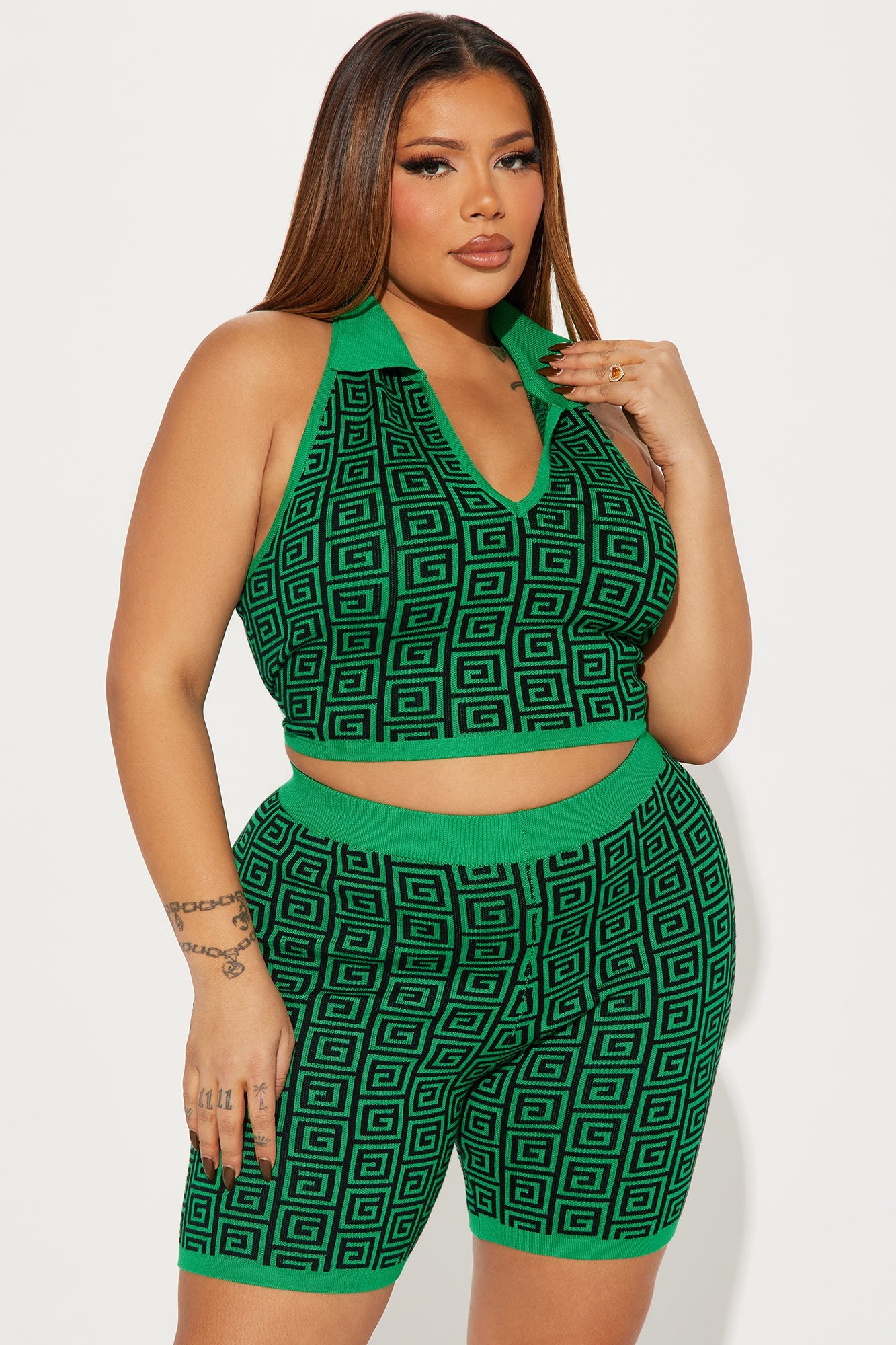 Meet Me There Sweater Short Set - Kelly Green