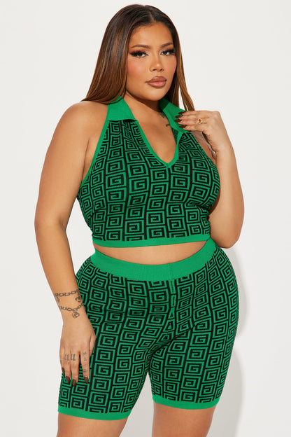 Meet Me There Sweater Short Set - Kelly Green