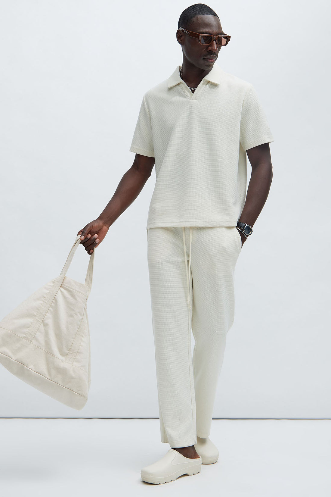 Cairo Textured Polo - Cream