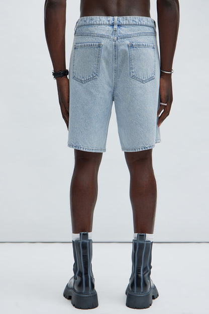 Colin Relaxed Denim Shorts - Light Blue Wash