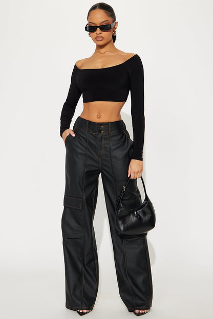 Better Together Faux Leather Pant - Black