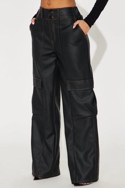 Better Together Faux Leather Pant - Black