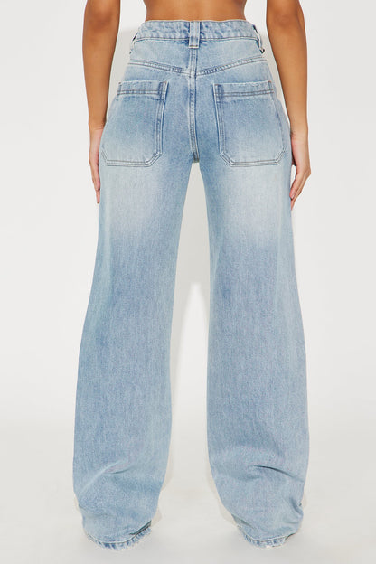 Tall Sticking Around Ripped Straight Leg Jeans - Medium Wash