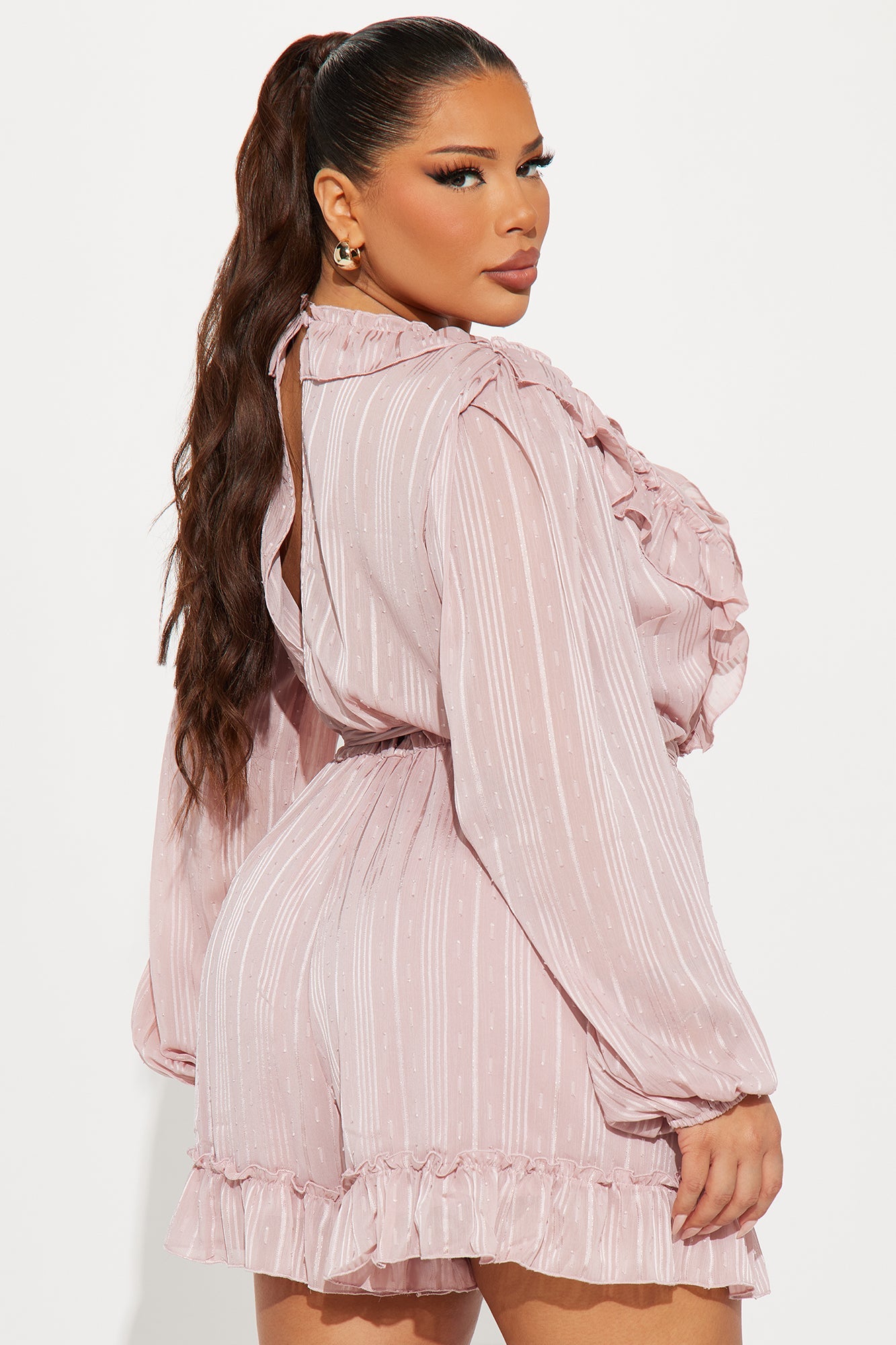 Roxanna Ruffle Romper - Rose