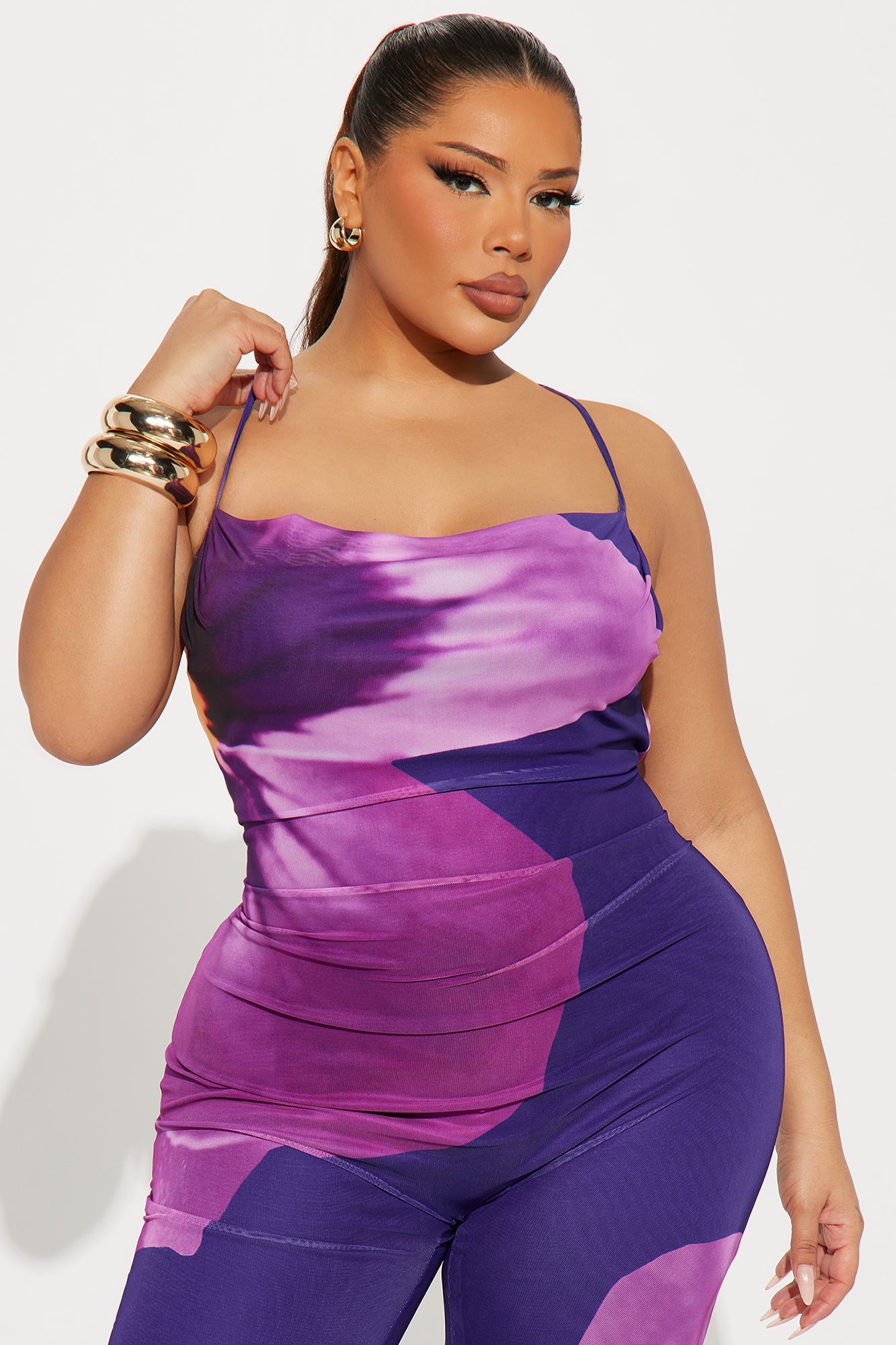 Island Love Mesh Jumpsuit - Purple/combo