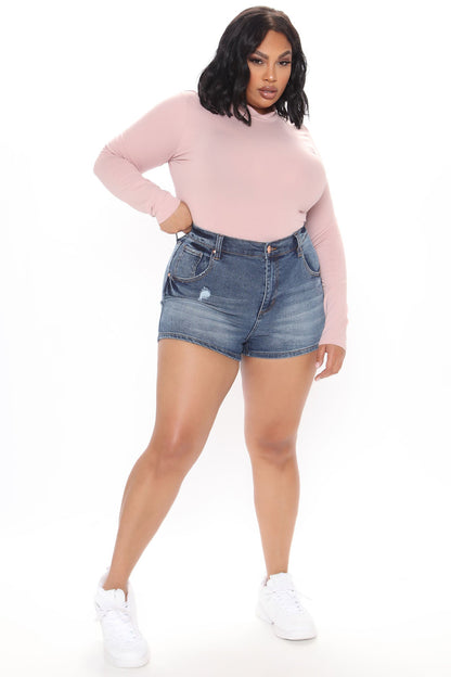 Melanie Mock Neck Bodysuit - Blush