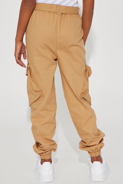 Mini Cool Girls Rule Belted Cargo Pants - Tan