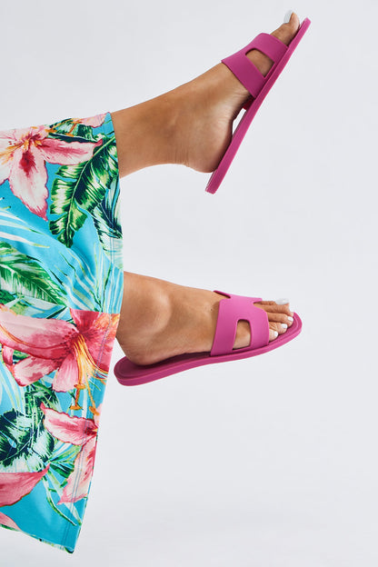 Jackie Flat Sandals - Fuchsia