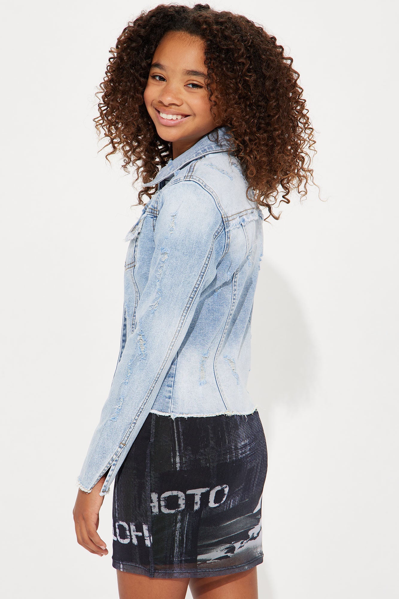 Mini Call Me Cool Denim Jacket - Light Wash