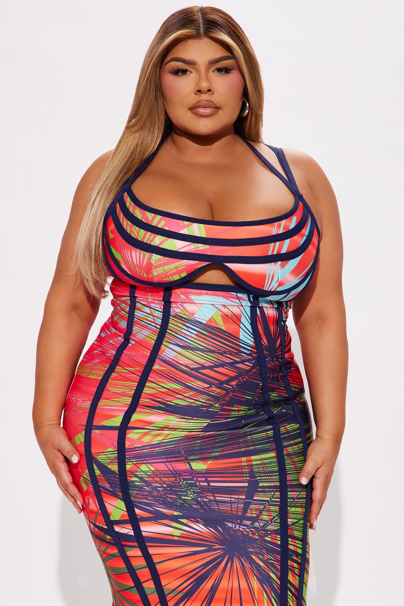 Sophia Bandage Midi Dress - Multi Color