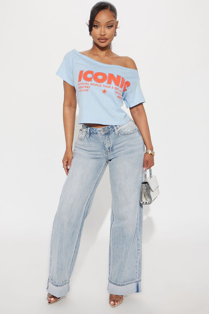 Briana Low Rise Cuffed Wide Leg Jeans - Vintage Wash