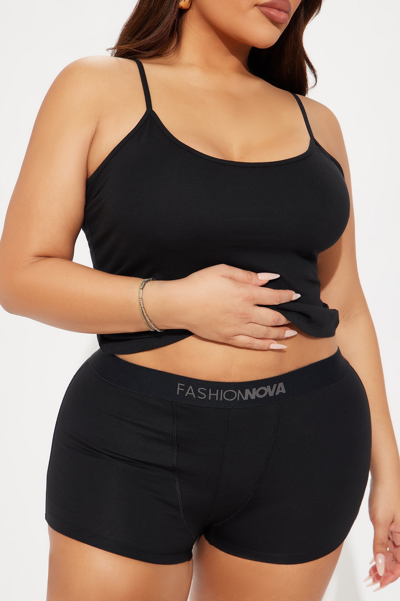 FN Mood PJ Boxer Short Set - Black
