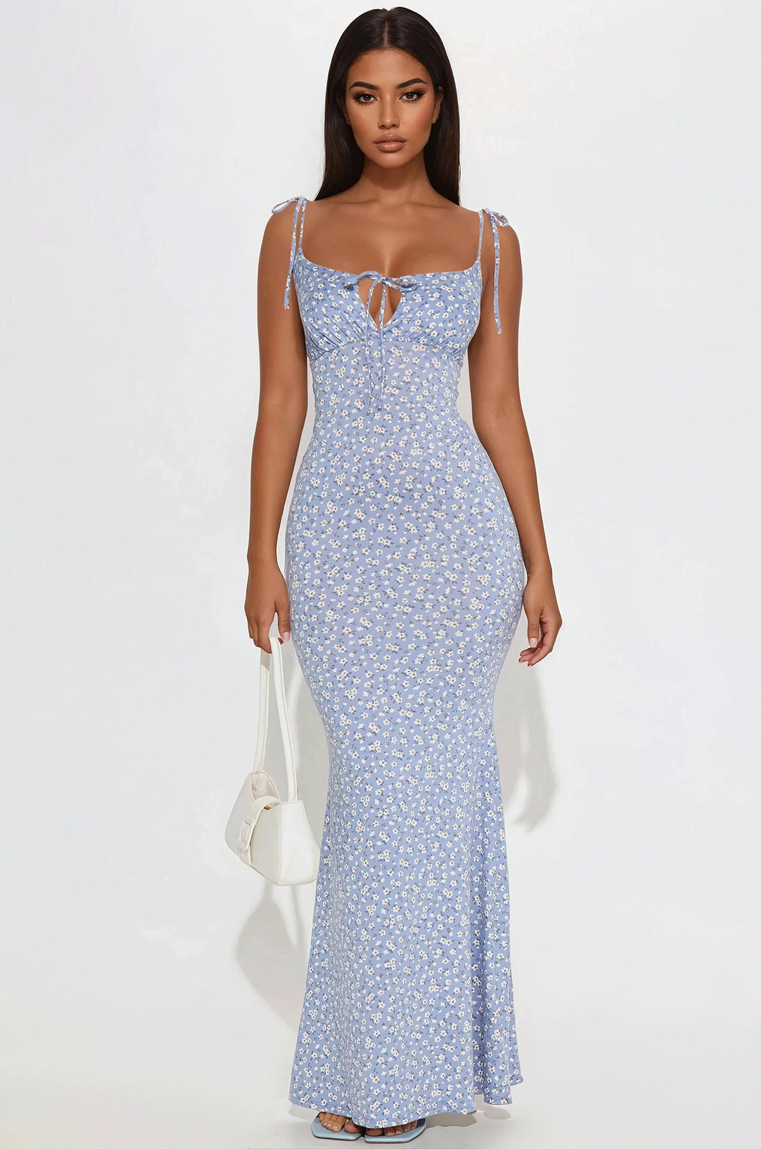 Samantha Floral Maxi Dress - Blue