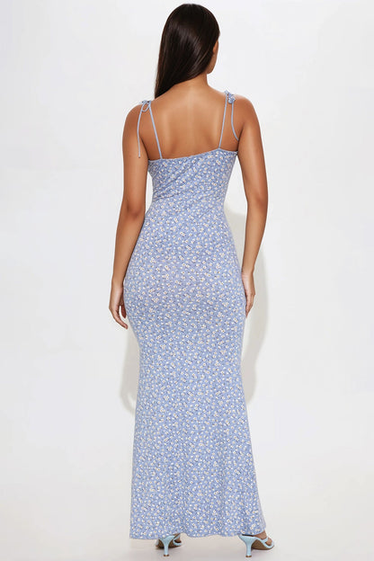 Samantha Floral Maxi Dress - Blue