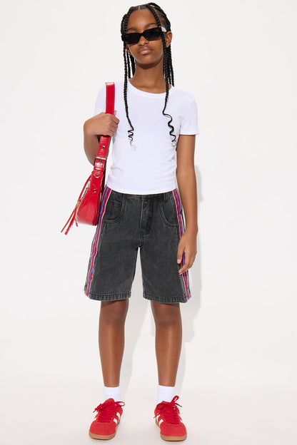 Mini Deanna Jorts - Black Wash