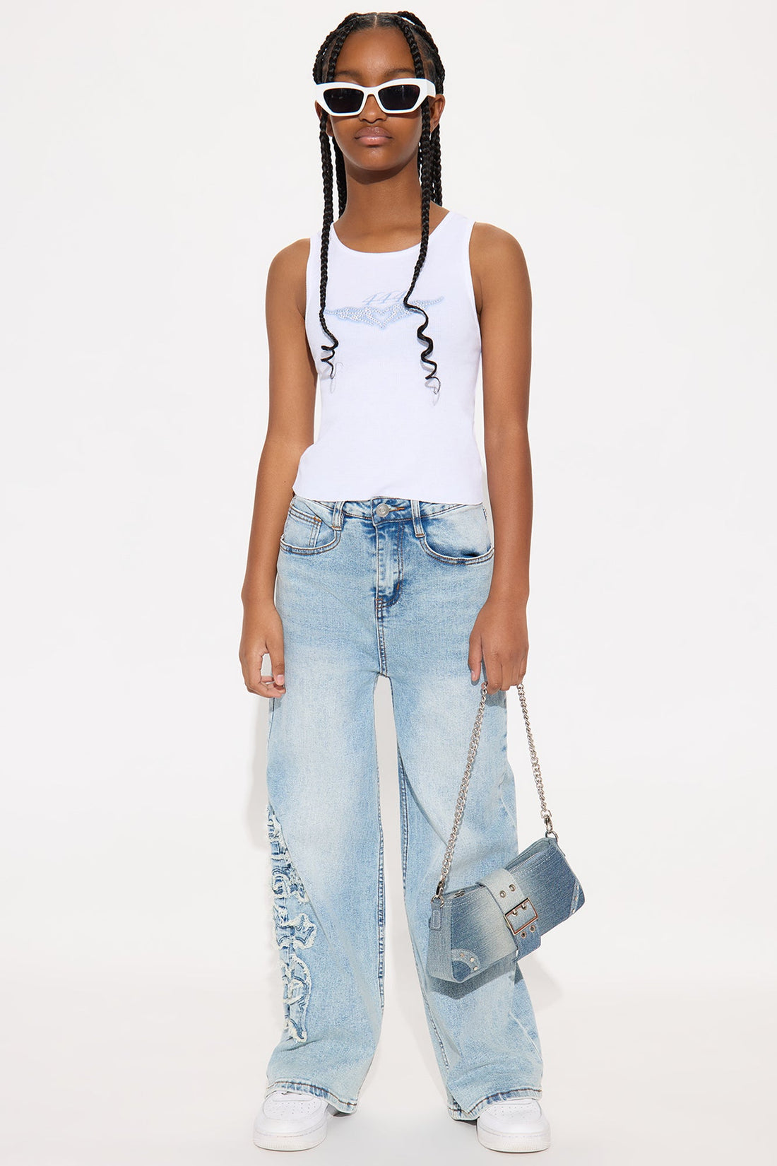 Mini Brat Wide Leg Jean - Light Wash