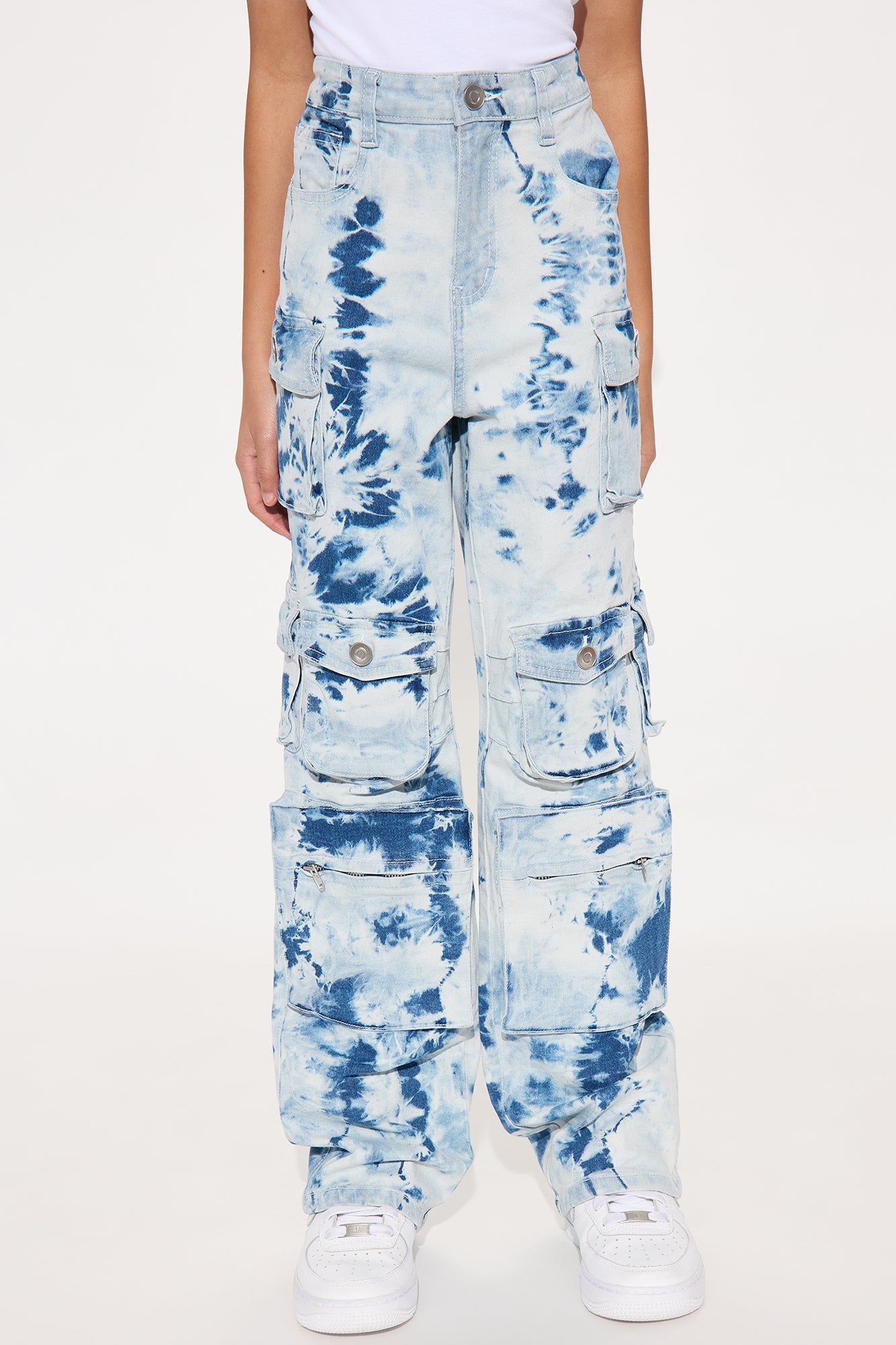 Mini Lily High Rise Cargo Jeans - Blue/combo