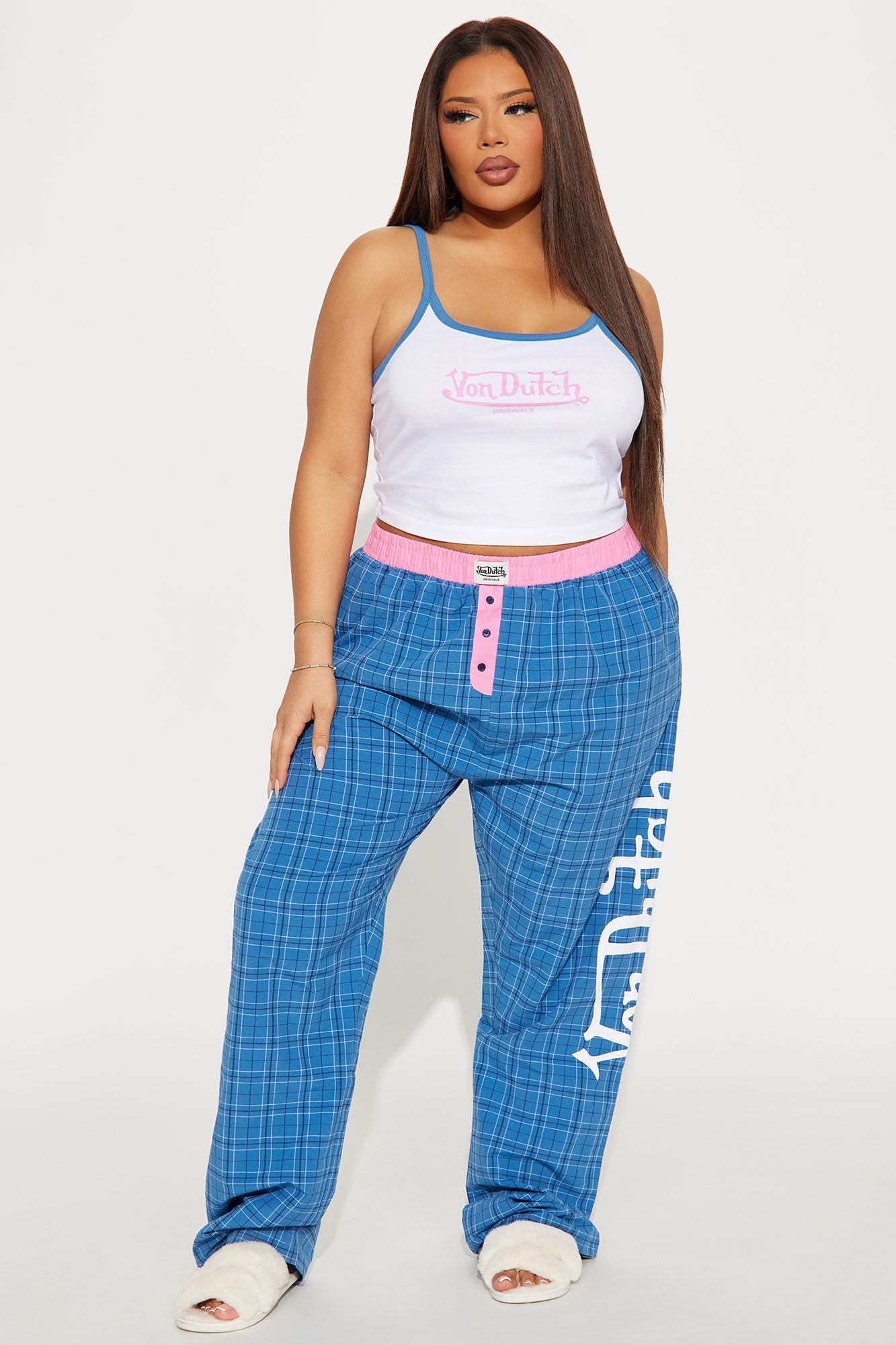 Von Dutch Cami PJ Boxer Pant Set - Blue