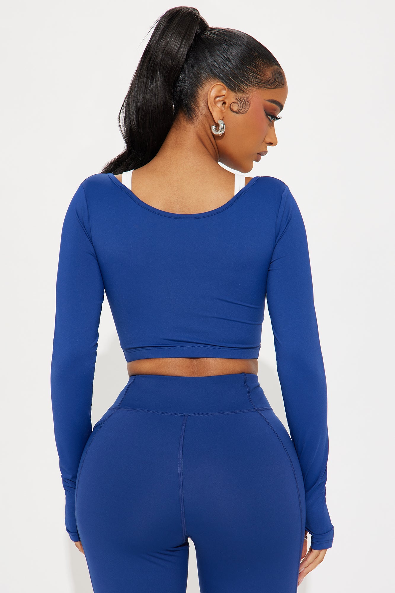 Match Point Twofer Long Sleeve Active Top - Midnight Blue