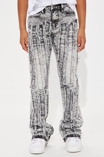 Mini Frayed In Era Flare Jean - Black Wash