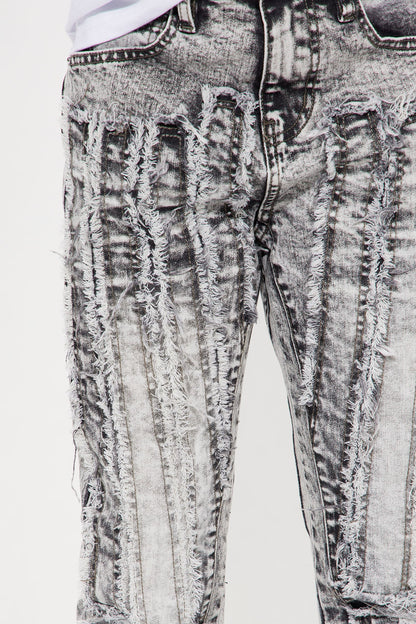 Mini Frayed In Era Flare Jean - Black Wash