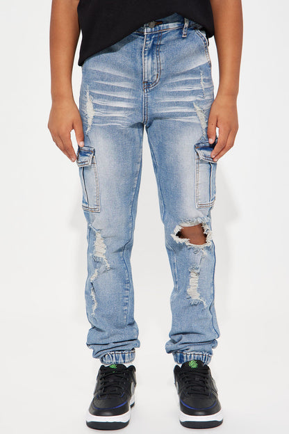 Mini Trouser Cargo Jogger - Light Wash
