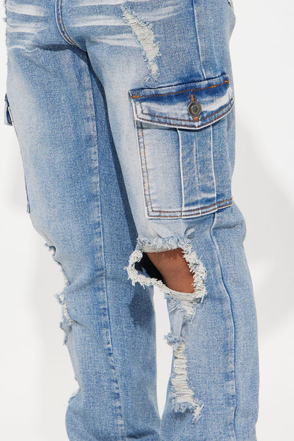 Mini Trouser Cargo Jogger - Light Wash