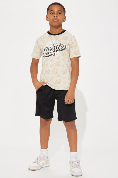 Mini Hustle King Short Set - Khaki