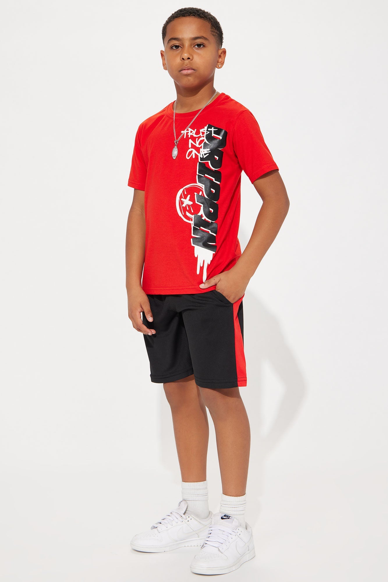 Mini Drippin Short Set - Red/Black