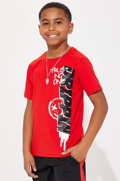 Mini Drippin Short Set - Red/Black