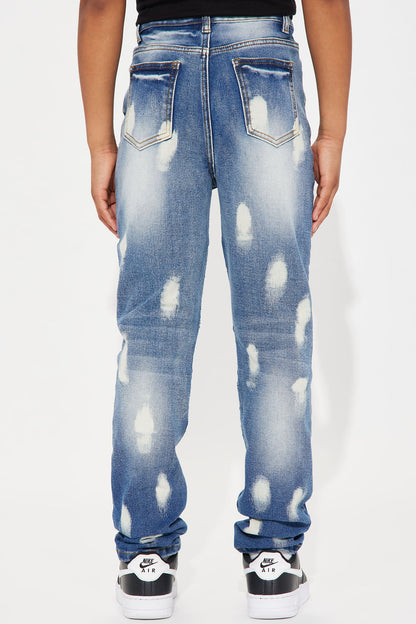 Mini Pleated Seam Moto Skinny Jean FN - Medium Wash
