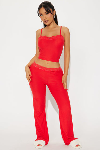 Feeling Dreamy PJ Pant Set - Red