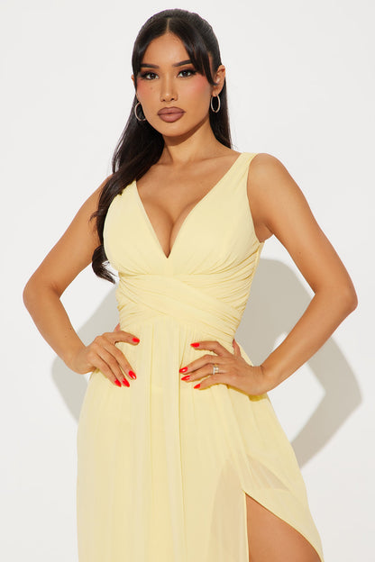 Juliet Chiffon Gown - Butter Yellow