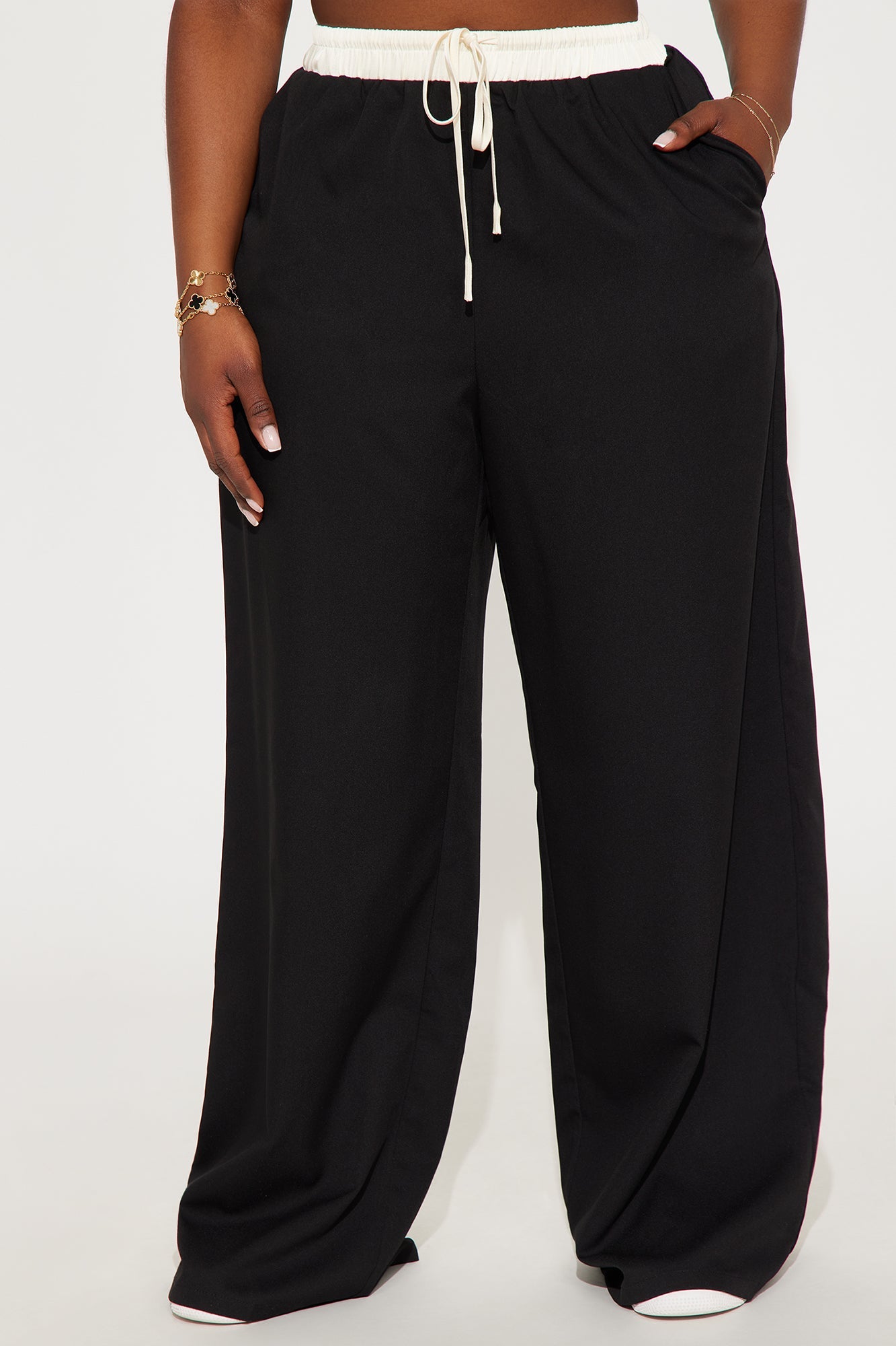 Cressida Contrast Waistband Trouser - Black