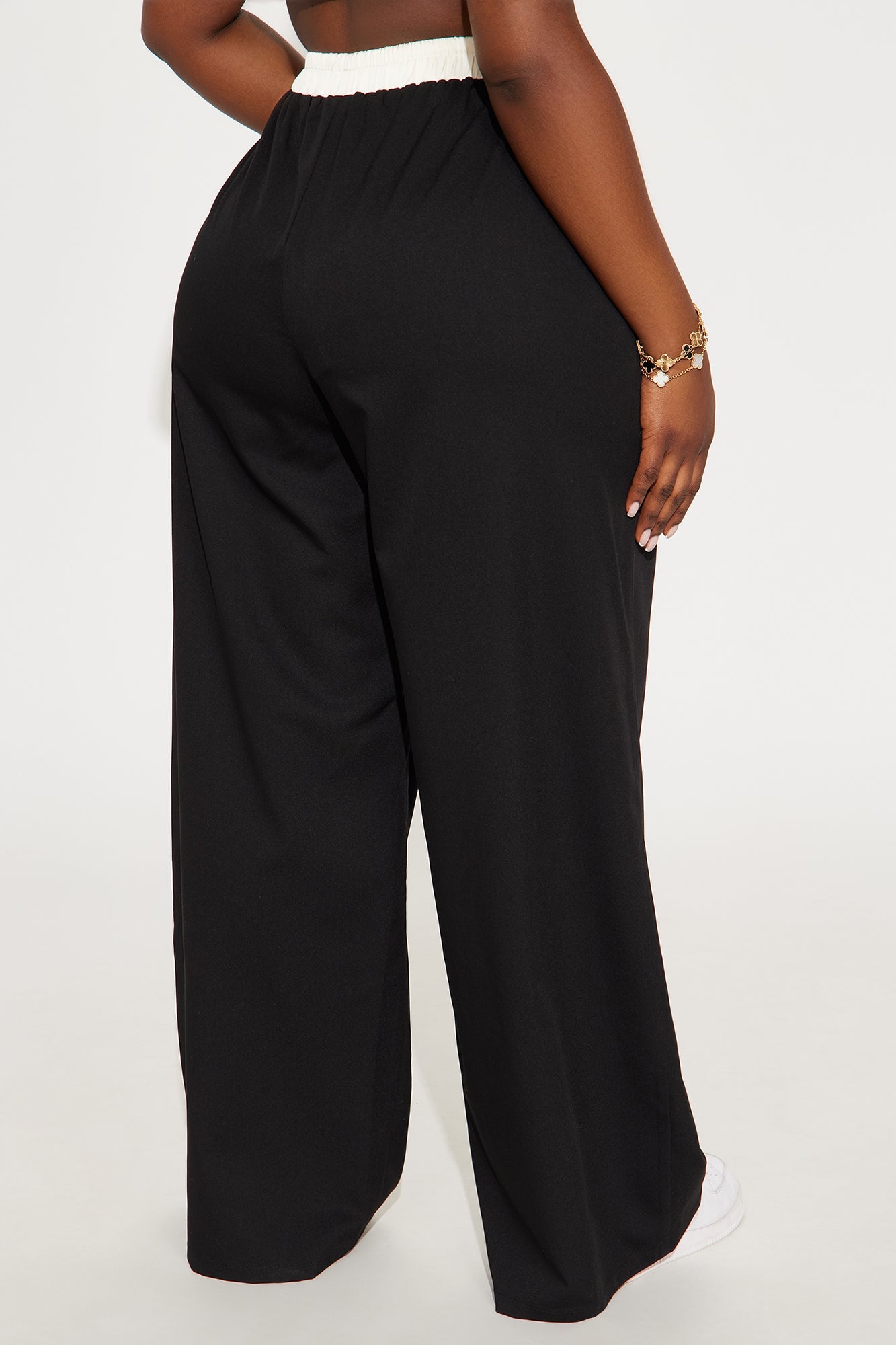 Cressida Contrast Waistband Trouser - Black