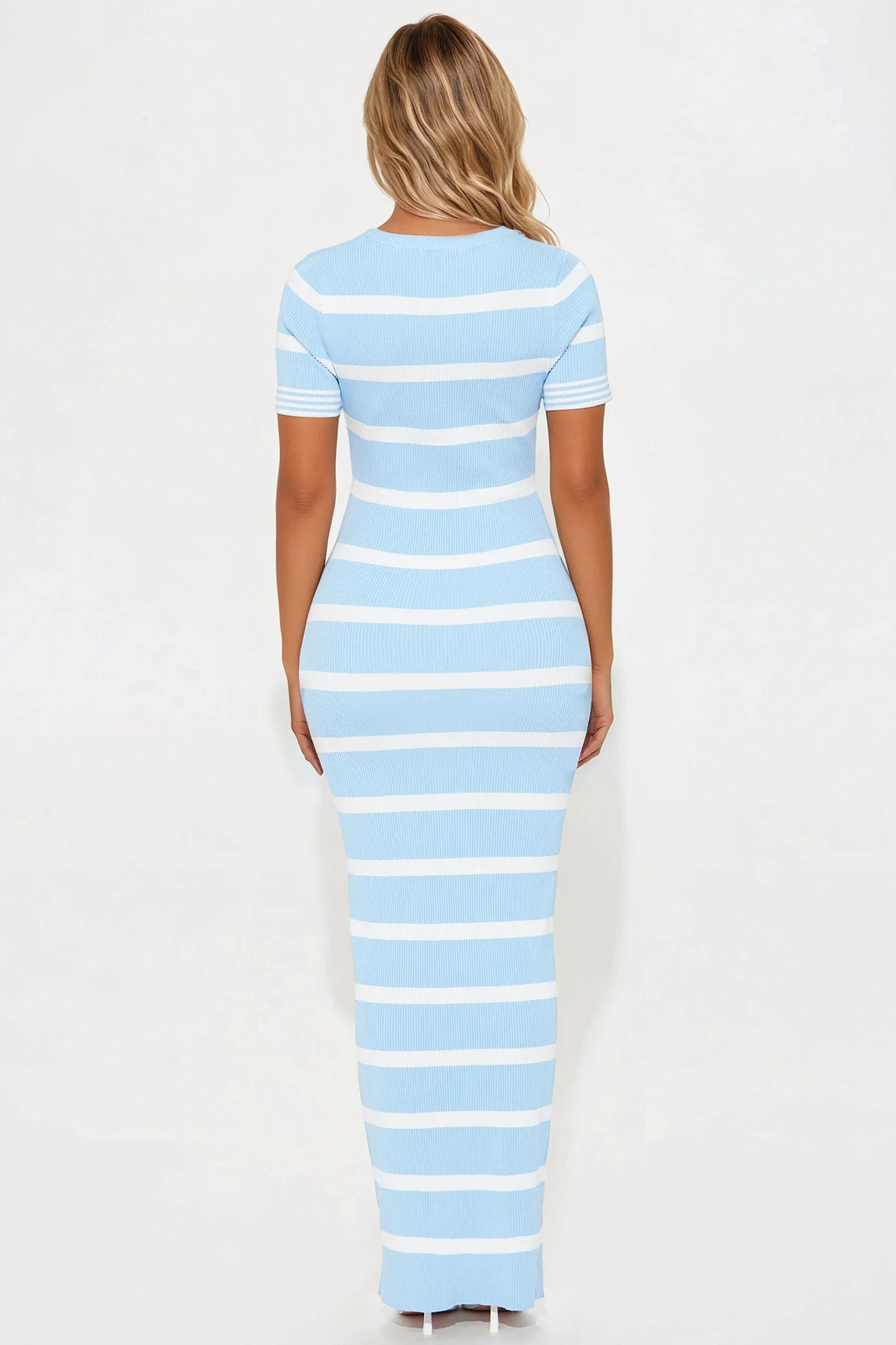 Office Essential Sweater Maxi Dress - Light Blue