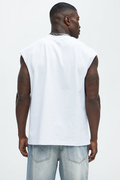Relaxed Heavyweight Muscle Tee - White