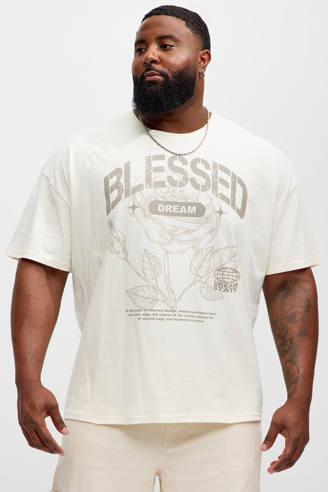 Bless Dreams Oversized Short Sleeve Tee - White