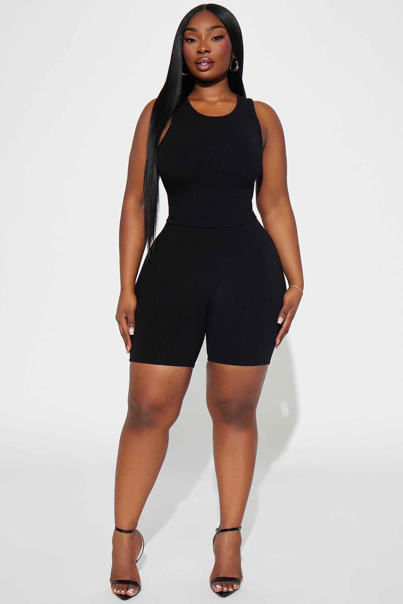 Viola X-Back Snatched Romper - Black