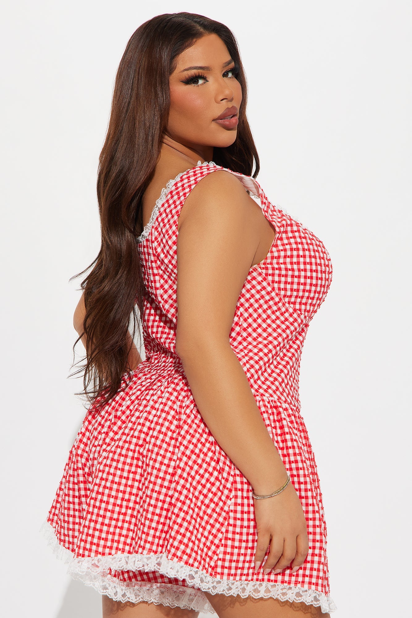 Daydreaming Gingham Romper - Red/combo