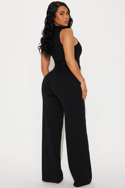 Valeria Wide Leg Jumpsuit - Black