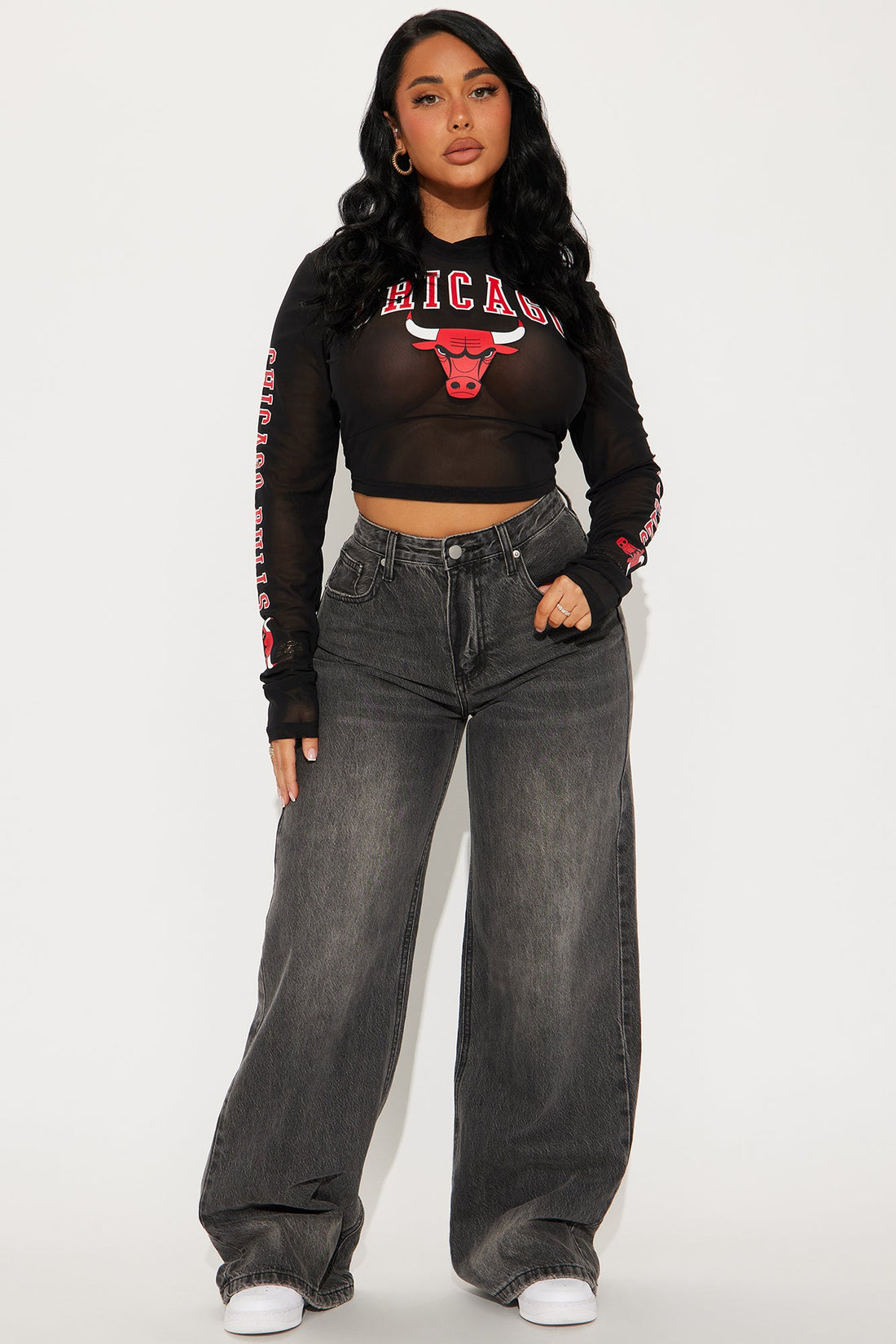 Chicago Bulls Half Time Show Crop Top - Black/combo