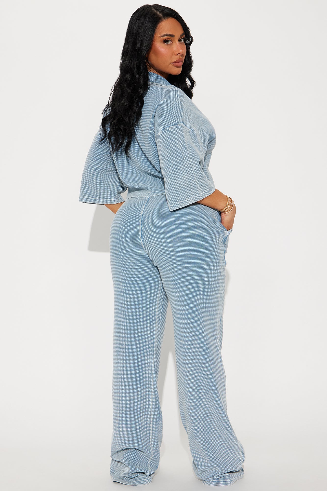 Taylor Cozy Thermal Pant Set - Blue