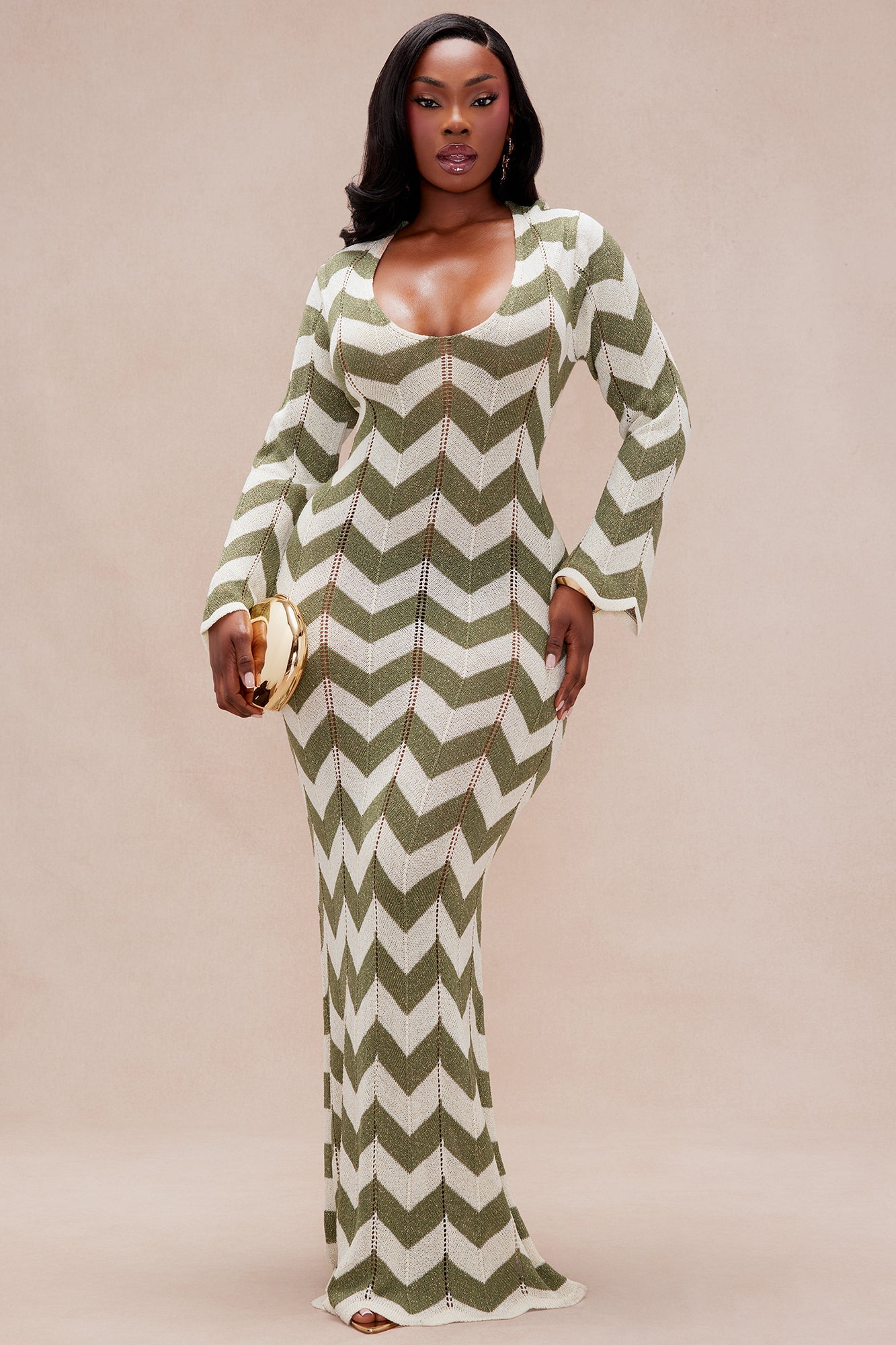 Marielle Sweater Maxi Dress - Green/combo