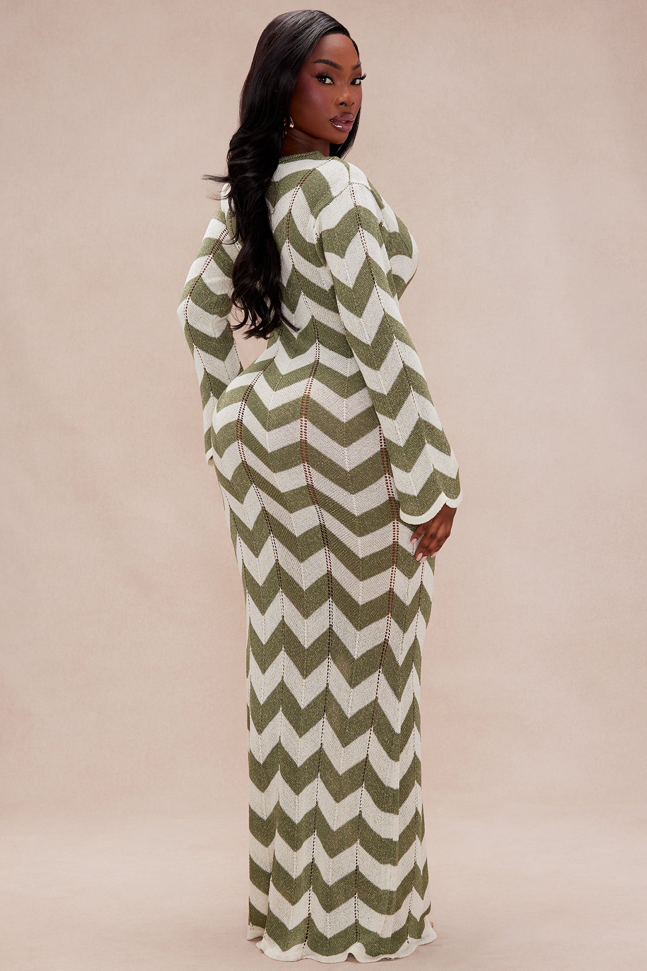 Marielle Sweater Maxi Dress - Green/combo