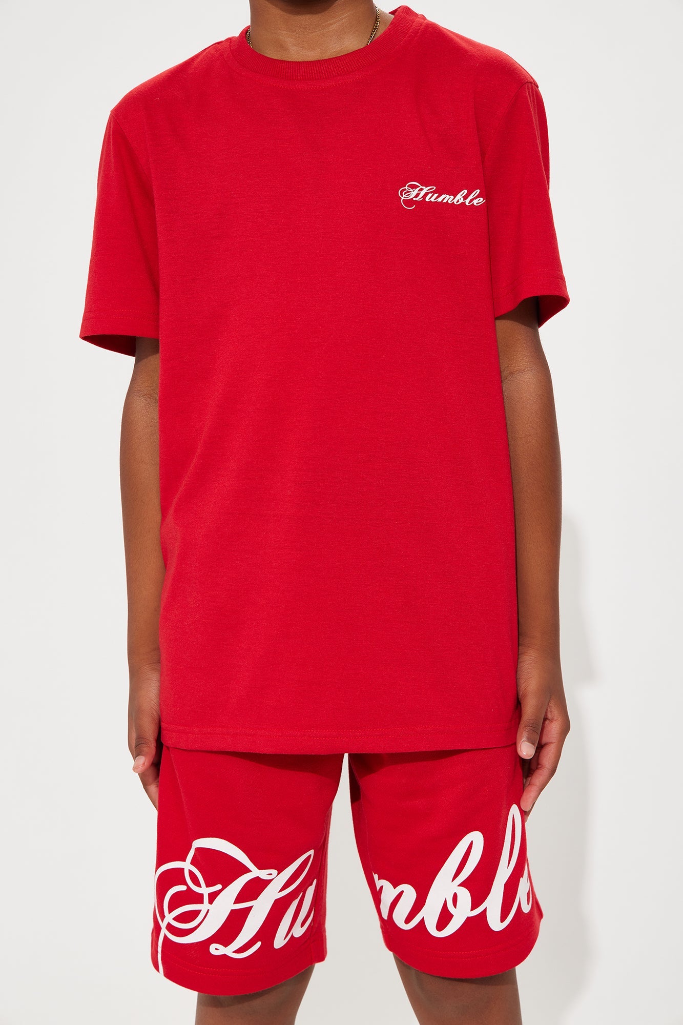 Mini Staying Humble Short Set - Red
