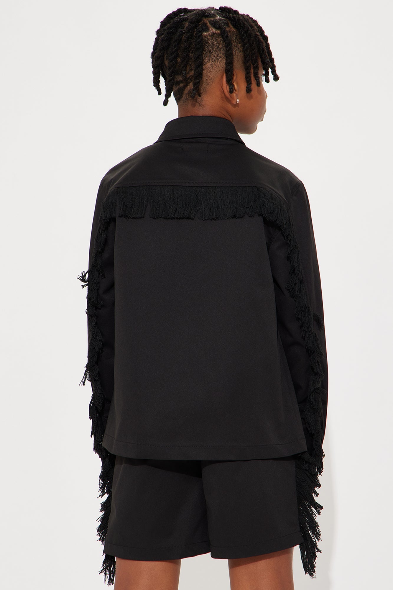 Mini Nowhere Frayed Overshirt - Black
