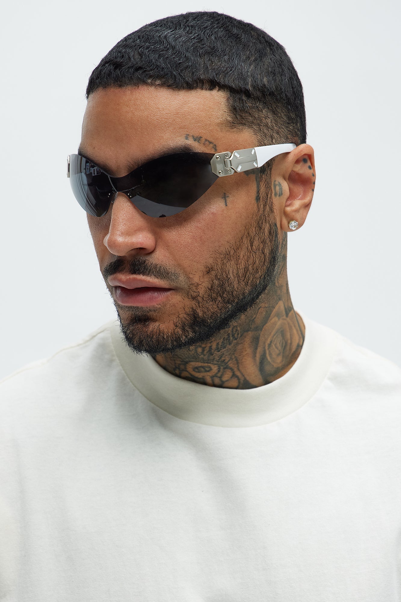 Lit Shield Sunglasses - White