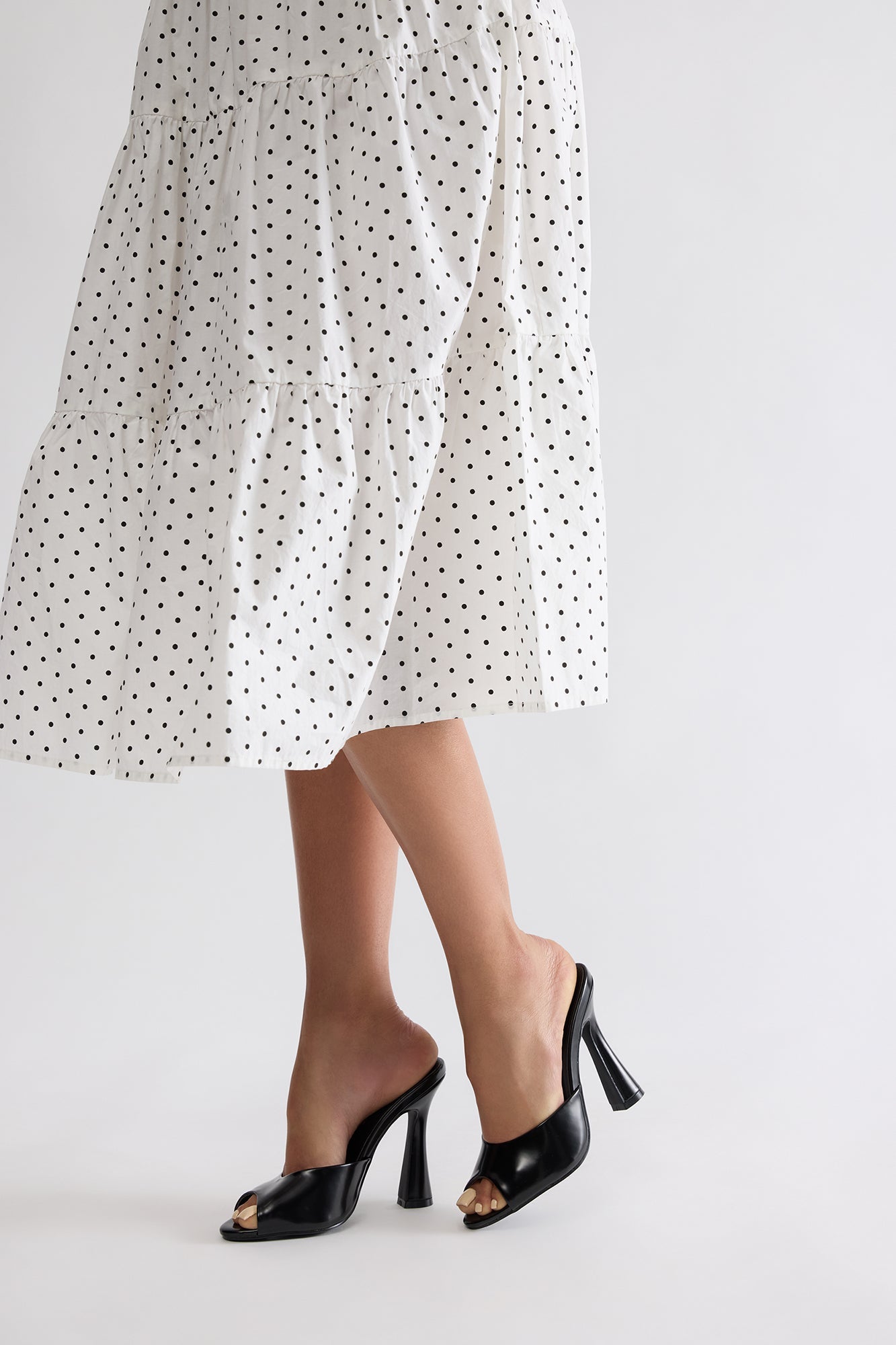 Brio Peep Toe Mules - Black
