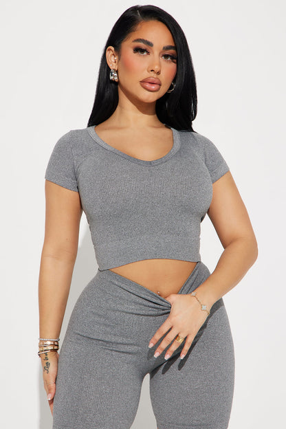 Alisa Seamless Short Set - Grey